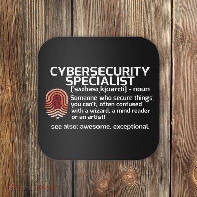 Cybersecurity Definition Engineering Gift Coaster