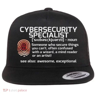 Cybersecurity Definition Engineering Gift Flat Bill Trucker Hat