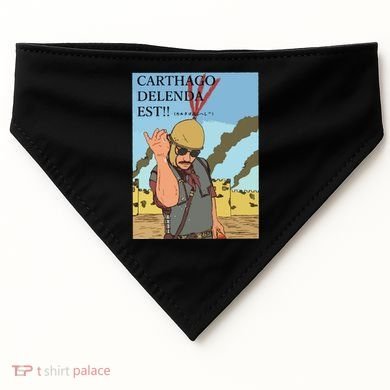 Carthago Delenda Est Funny Meme USA-Made Doggie Bandana