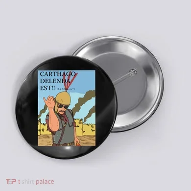Carthago Delenda Est Funny Meme Button