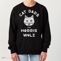 Cat Dads For Harris Walz Women's Sweatshirt thumb 0