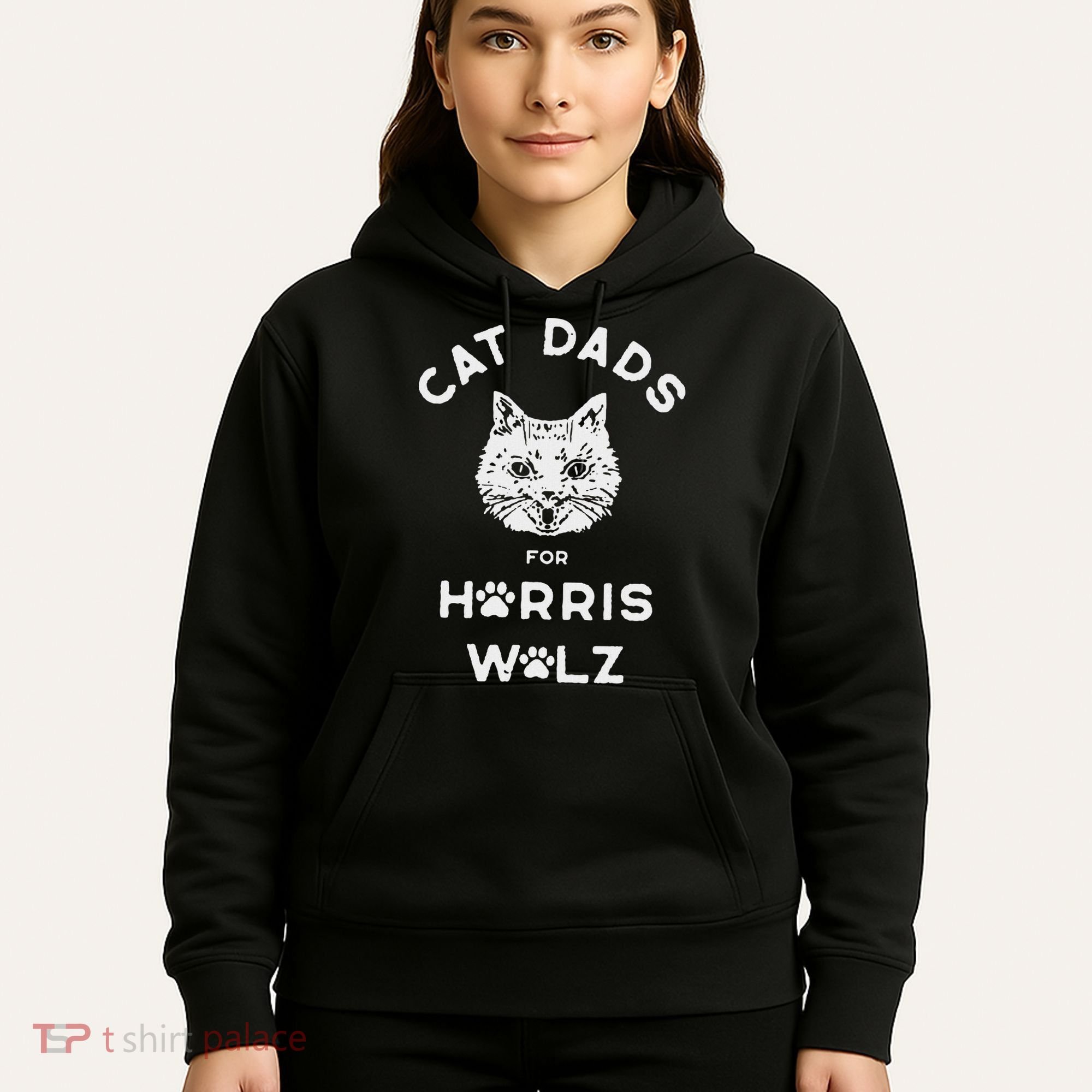 Cat Dads For Harris Walz Hoodie