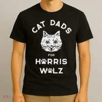 Cat Dads For Harris Walz T-Shirt thumb 3