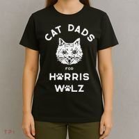 Cat Dads For Harris Walz T-Shirt thumb 4