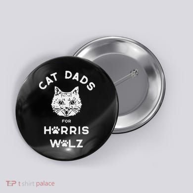 Cat Dads For Harris Walz Button