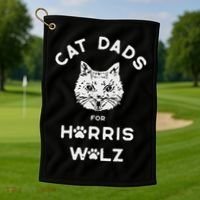 Cat Dads For Harris Walz Golf Towel thumb 1