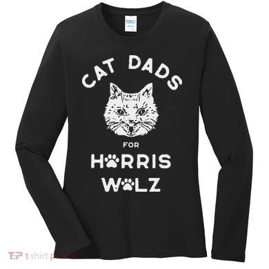 Cat Dads For Harris Walz Women's Long Sleeve Shirt