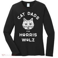 Cat Dads For Harris Walz Women's Long Sleeve Shirt thumb 0