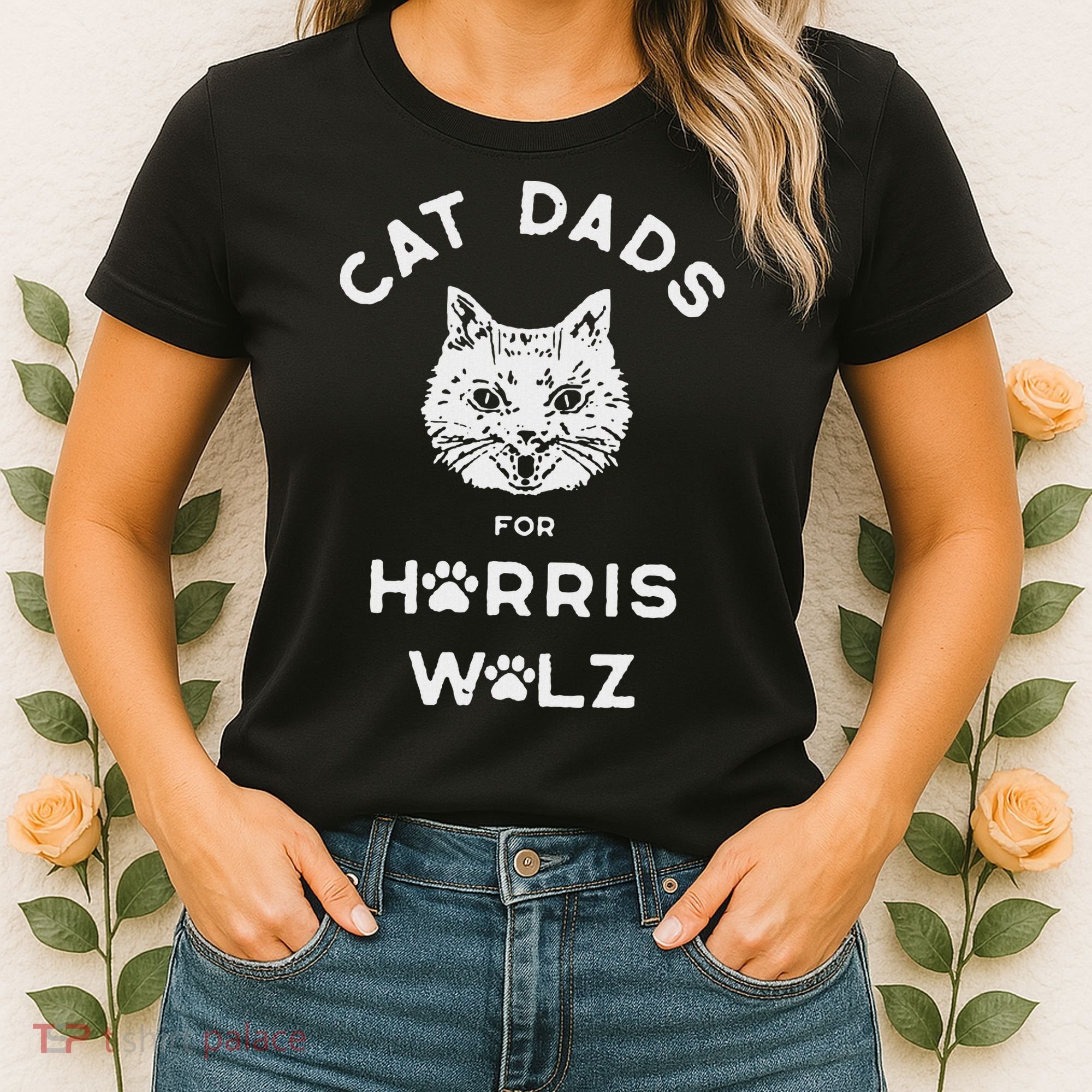 Cat Dads For Harris Walz Women's T-Shirt