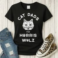 Cat Dads For Harris Walz Women's T-Shirt thumb 3