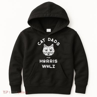 Cat Dads For Harris Walz Kids Hoodie