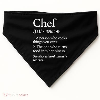 Chef Definition Funny Line Saying Cook Cooking Gifts Chefs TShirt USA-Made Doggie Bandana