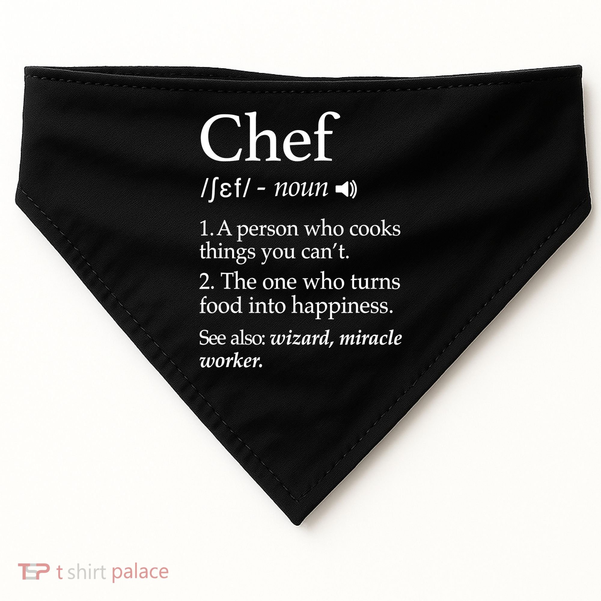 Chef Definition Funny Line Saying Cook Cooking Gifts Chefs TShirt USA-Made Doggie Bandana