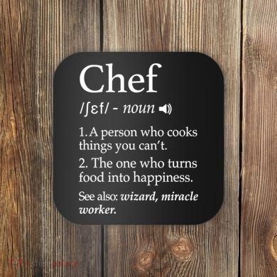Chef Definition Funny Line Saying Cook Cooking Gifts Chefs TShirt Coaster