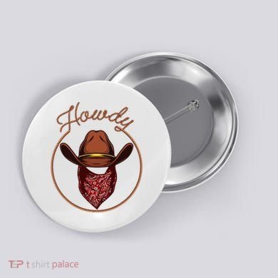 Cowboy Design For Rodeo Bull Rider Cowboy Button