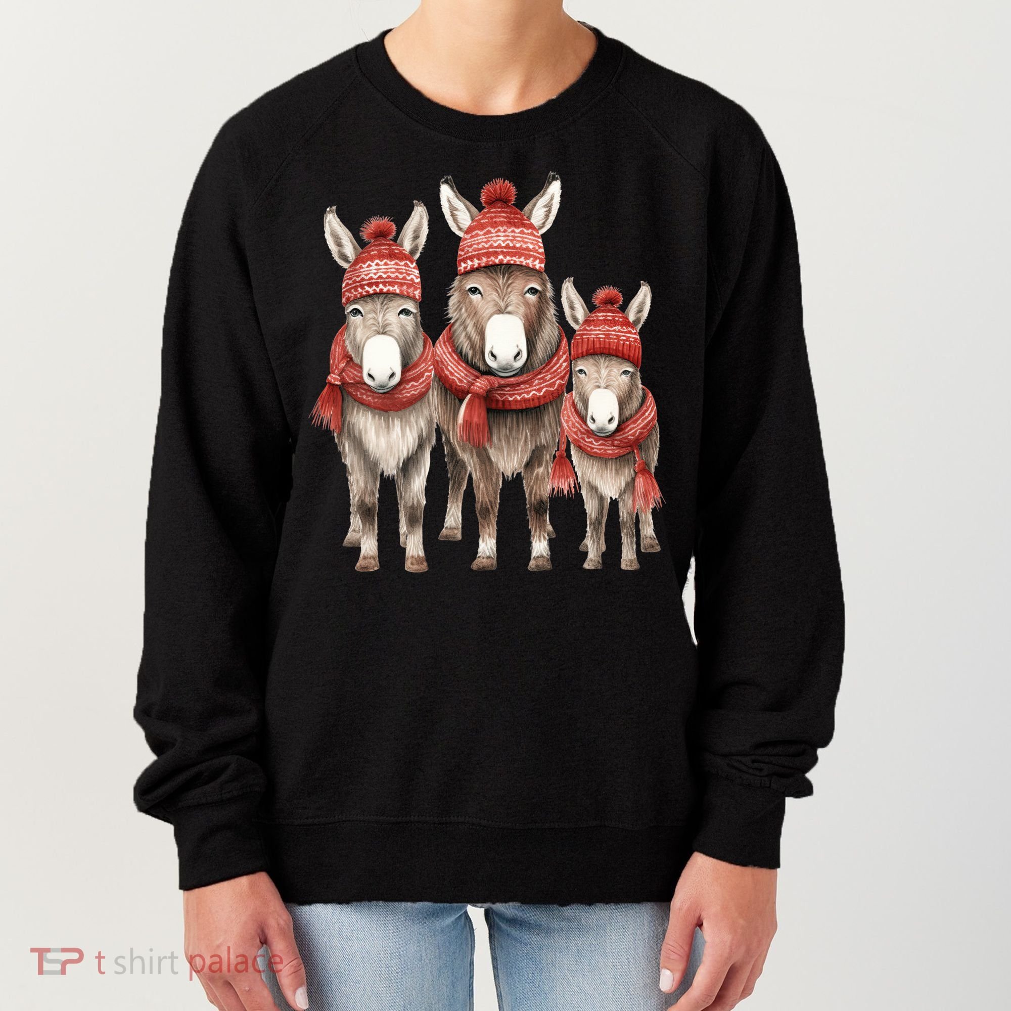 Christmas Donkey Family Matching Outfit Women's Sweatshirt