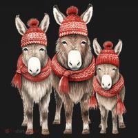 Christmas Donkey Family Matching Outfit Coaster thumb 2
