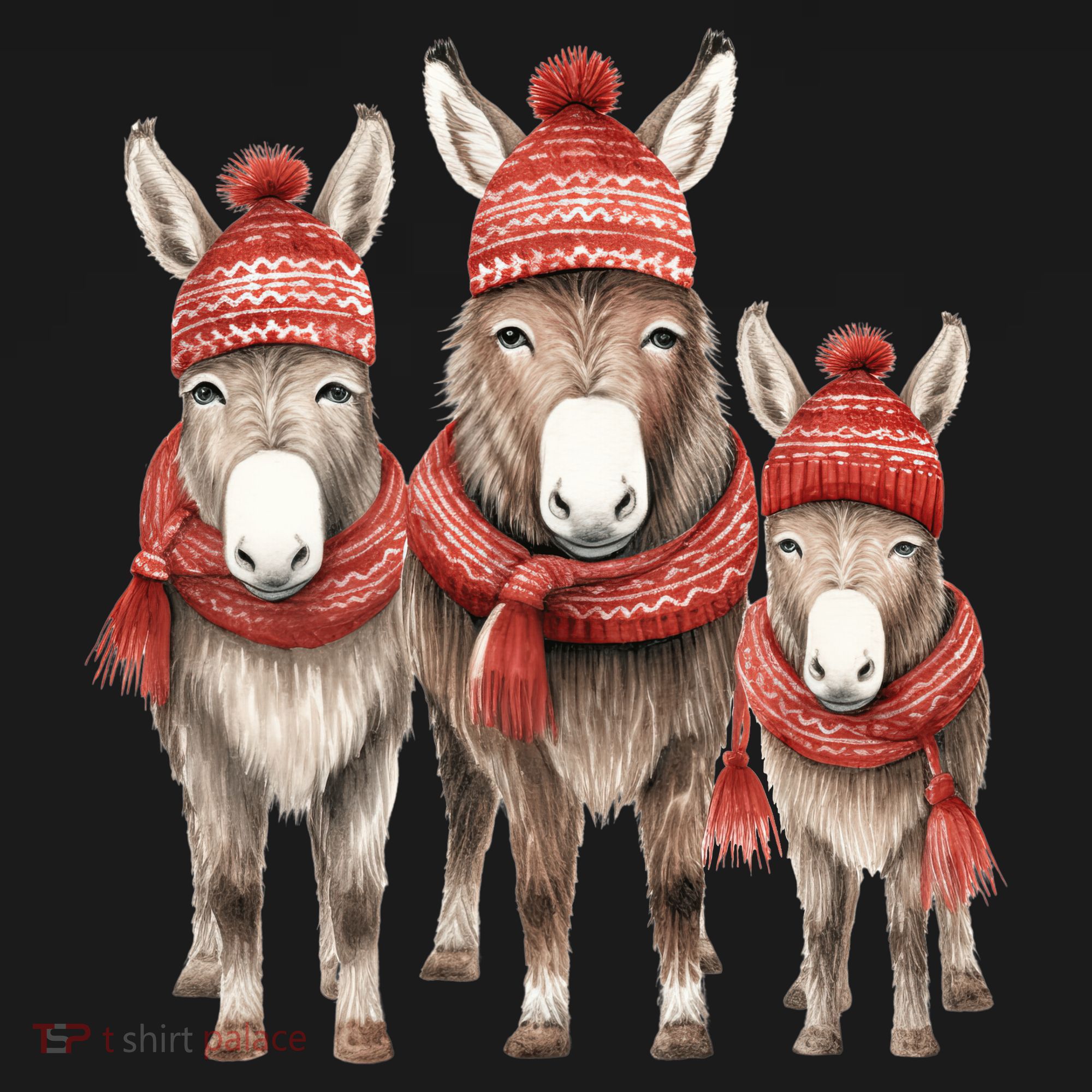 Christmas Donkey Family Matching Outfit Toddler Hoodie