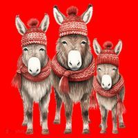 Christmas Donkey Family Matching Outfit Santa Hat thumb 1