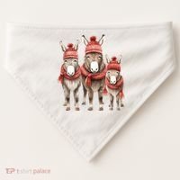 Christmas Donkey Family Matching Outfit USA-Made Doggie Bandana thumb 0