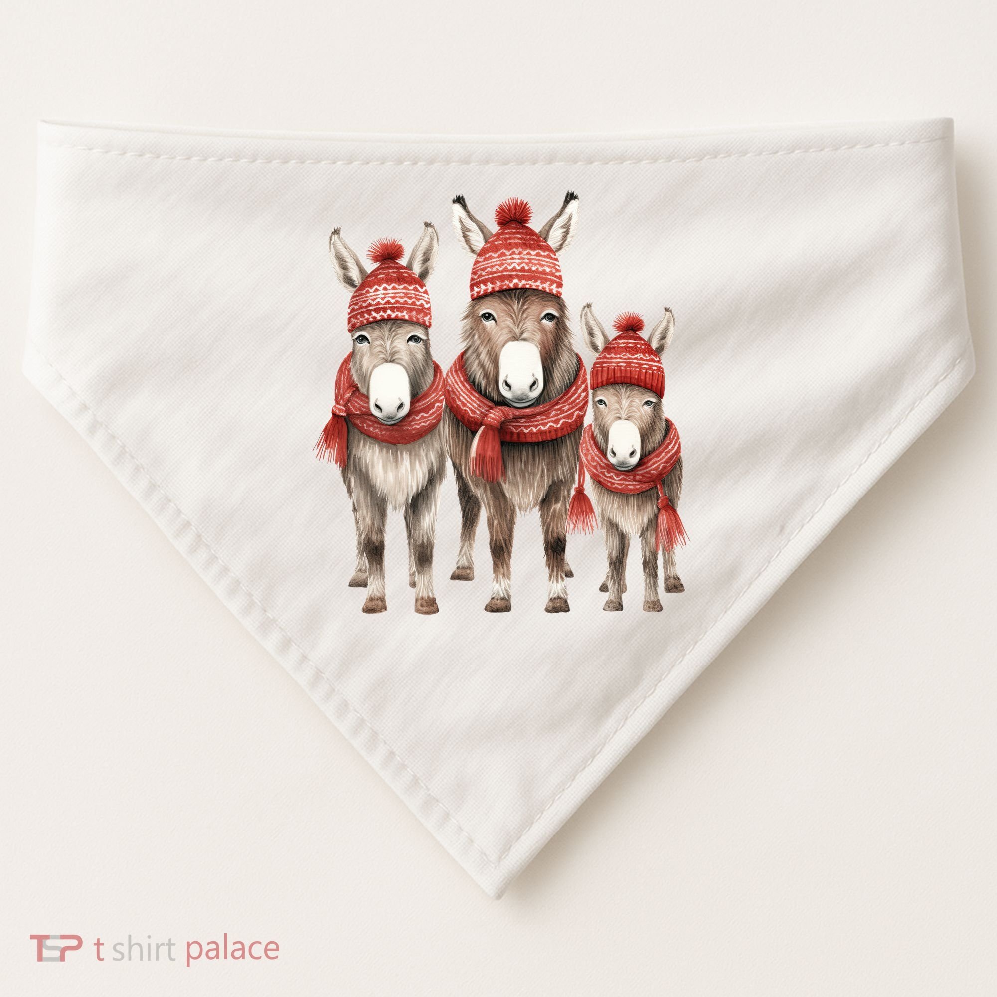 Christmas Donkey Family Matching Outfit USA-Made Doggie Bandana
