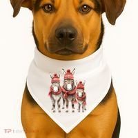 Christmas Donkey Family Matching Outfit USA-Made Doggie Bandana thumb 1