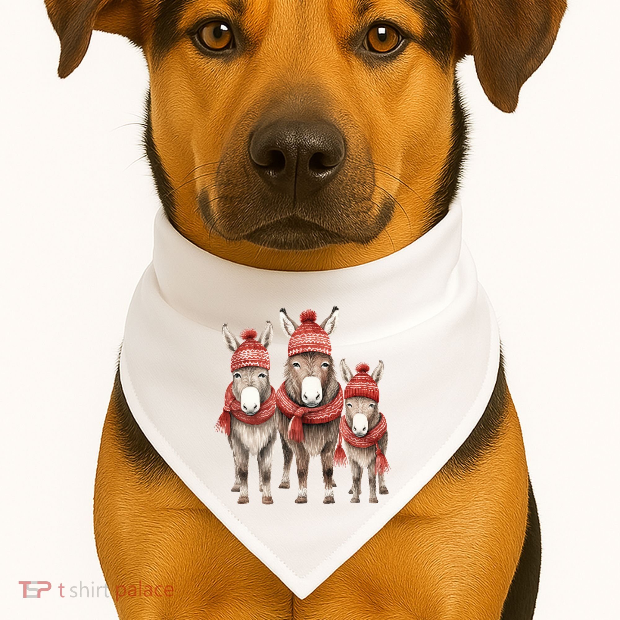 Christmas Donkey Family Matching Outfit USA-Made Doggie Bandana