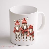 Christmas Donkey Family Matching Outfit Coffee Mug thumb 1