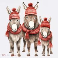 Christmas Donkey Family Matching Outfit Mousepad thumb 1