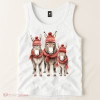 Christmas Donkey Family Matching Outfit Tank Top thumb 2