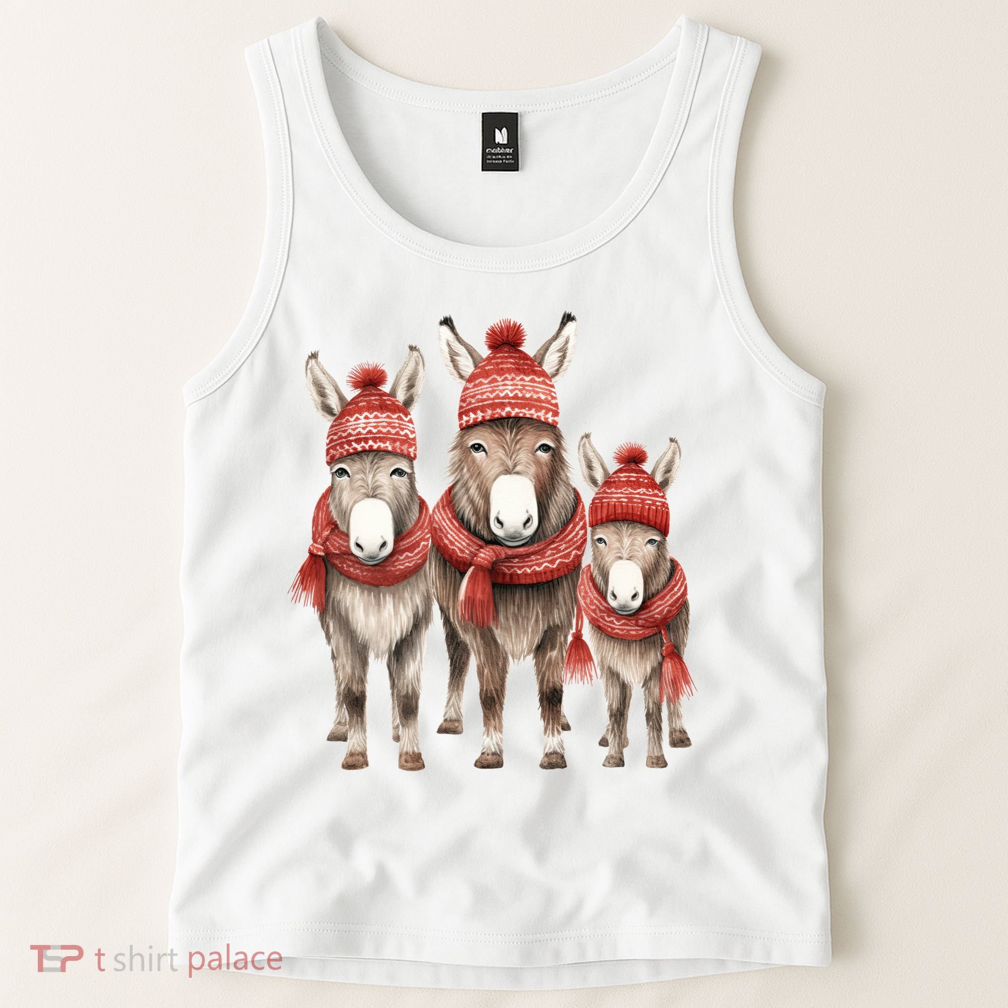 Christmas Donkey Family Matching Outfit Tank Top