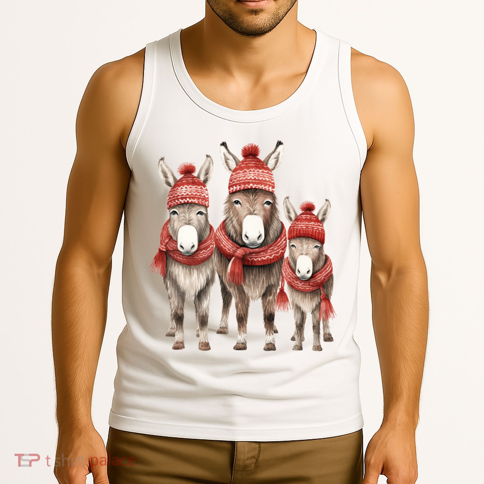Christmas Donkey Family Matching Outfit Tank Top