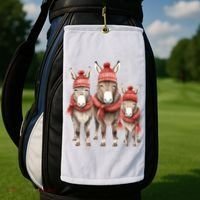 Christmas Donkey Family Matching Outfit Golf Towel thumb 2