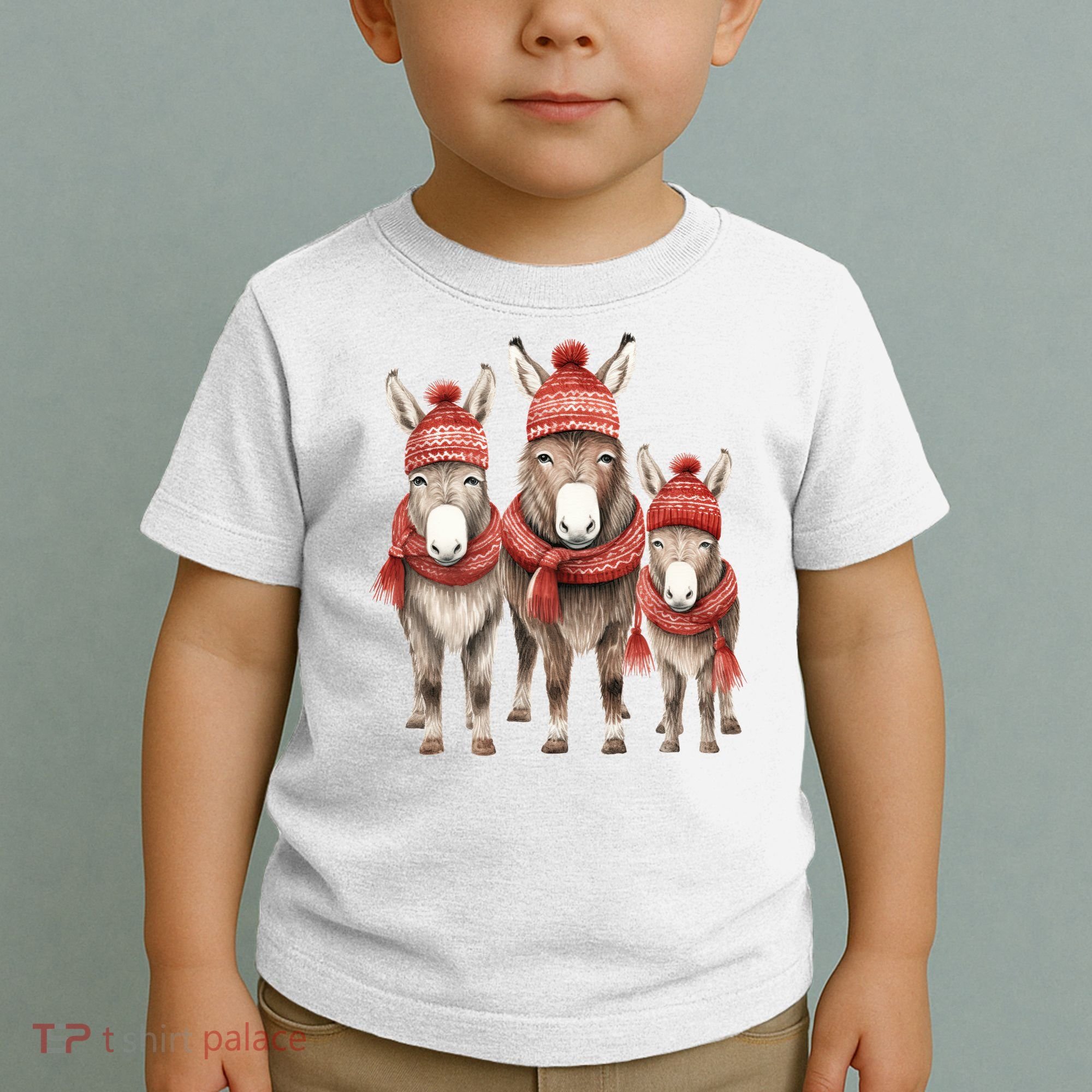 Christmas Donkey Family Matching Outfit Toddler T-Shirt