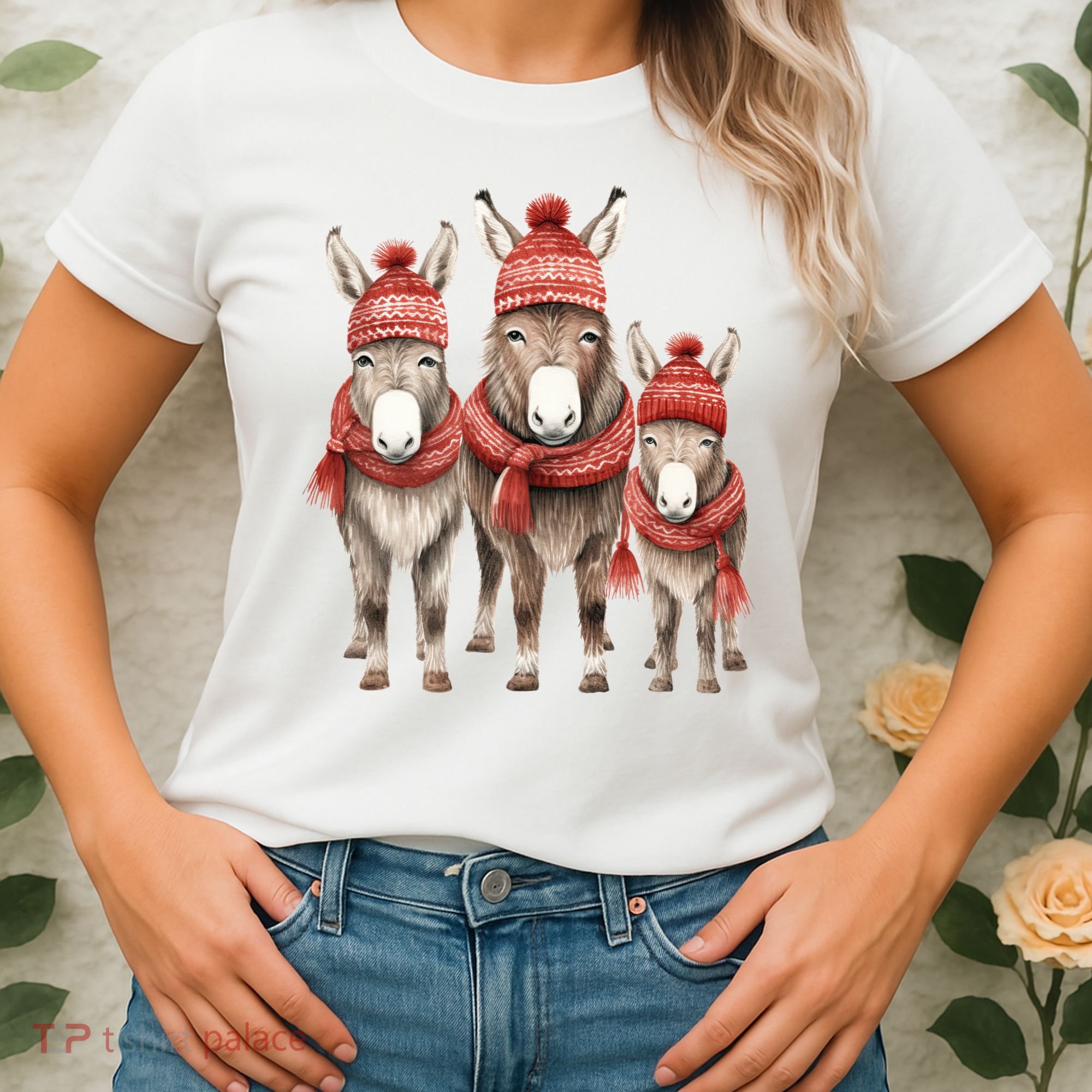 Christmas Donkey Family Matching Outfit Women's T-Shirt
