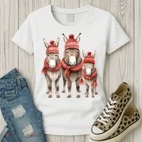 Christmas Donkey Family Matching Outfit Women's T-Shirt thumb 3