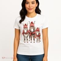 Christmas Donkey Family Matching Outfit Women's T-Shirt thumb 4