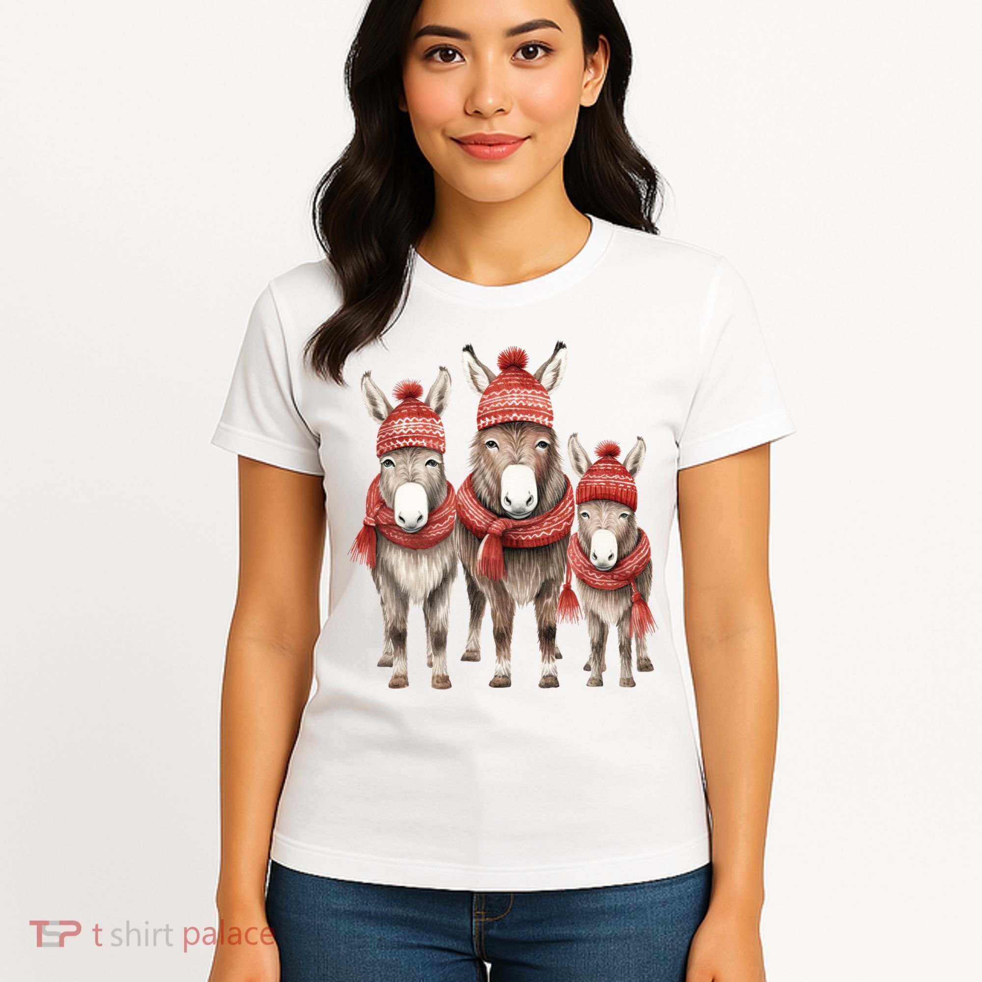 Christmas Donkey Family Matching Outfit Women's T-Shirt