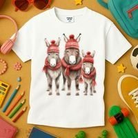 Christmas Donkey Family Matching Outfit Kids T-Shirt thumb 3