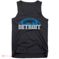 Cool Detroit Football With City Tank Top thumb 0