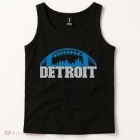 Cool Detroit Football With City Tank Top thumb 2