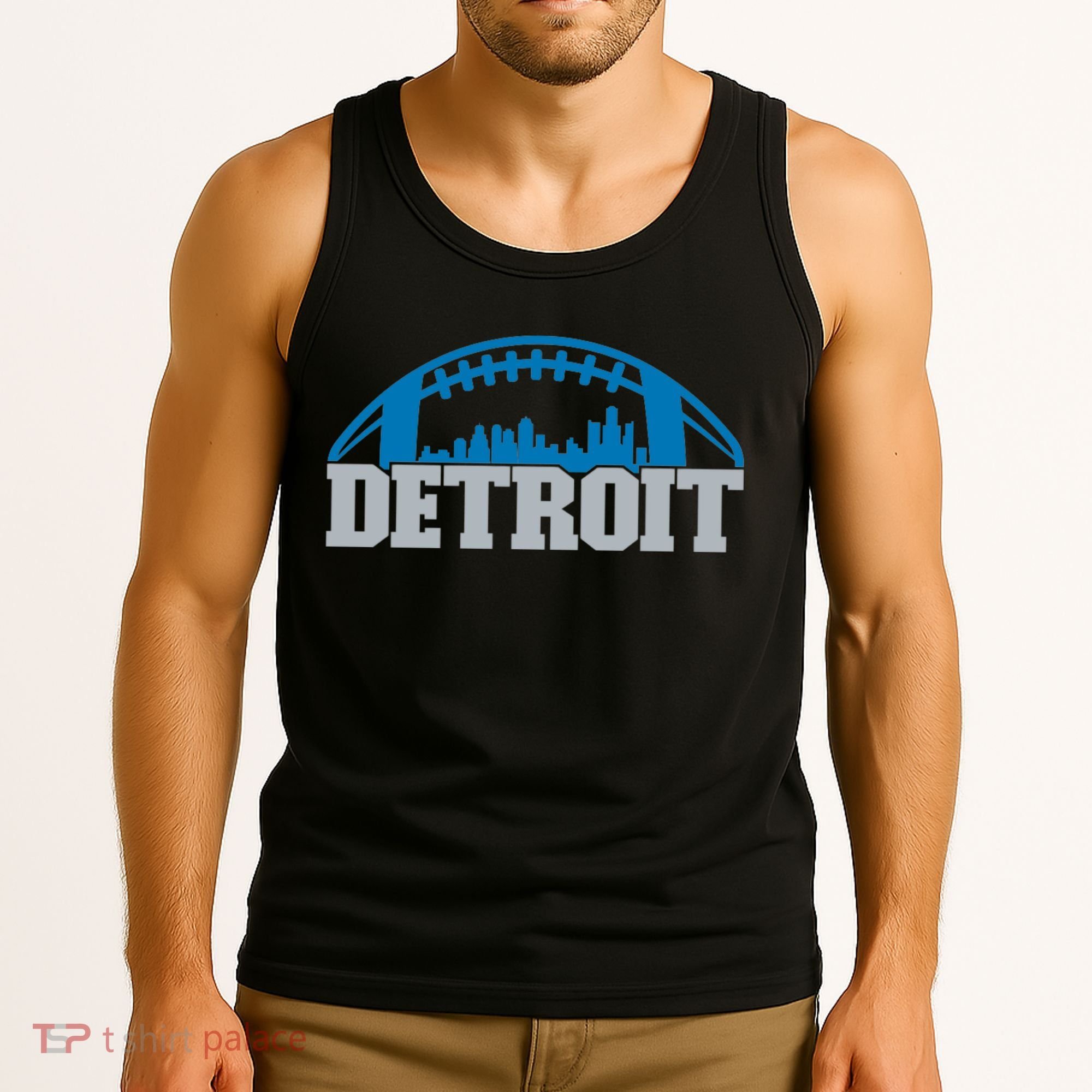 Cool Detroit Football With City Tank Top