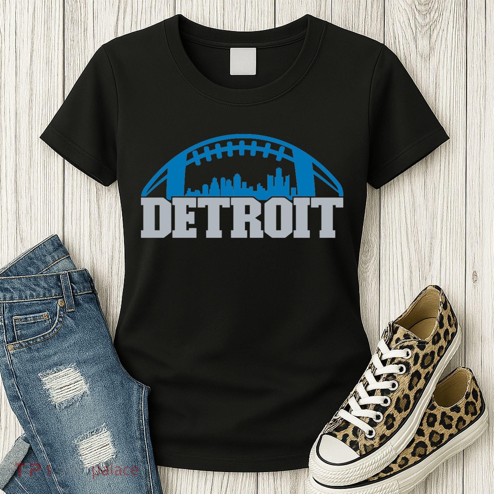 Cool Detroit Football With City Women's T-Shirt