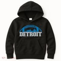 Cool Detroit Football With City Kids Hoodie thumb 0