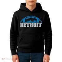 Cool Detroit Football With City Kids Hoodie thumb 4