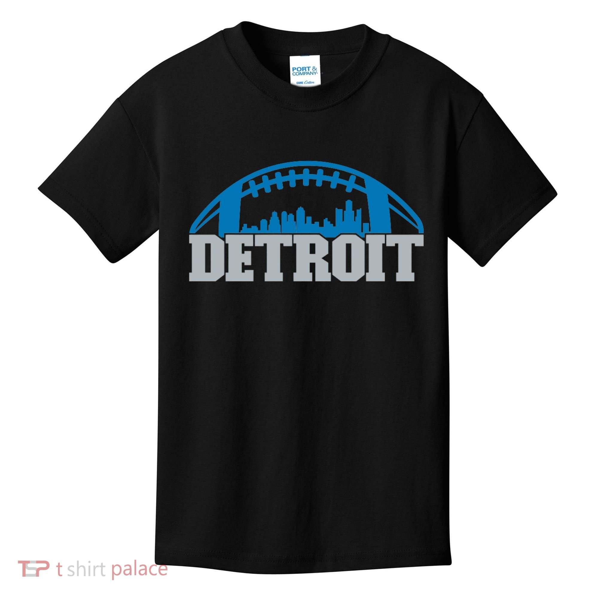 Cool Detroit Football With City Kids T-Shirt