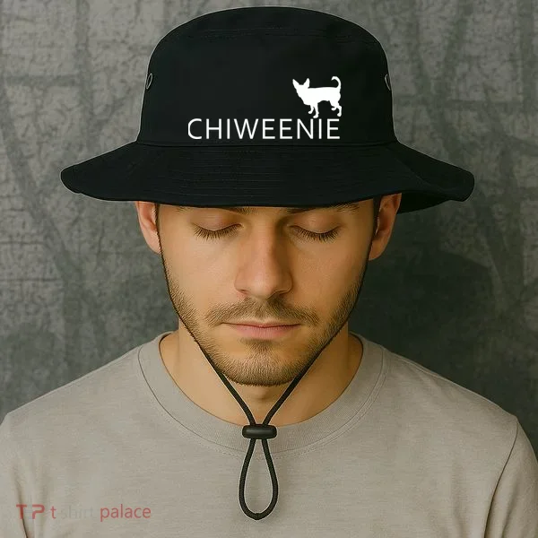 Chiweenie Dog Funny Logo Bucket Hat