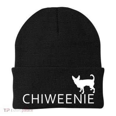 Chiweenie Dog Funny Logo Beanie