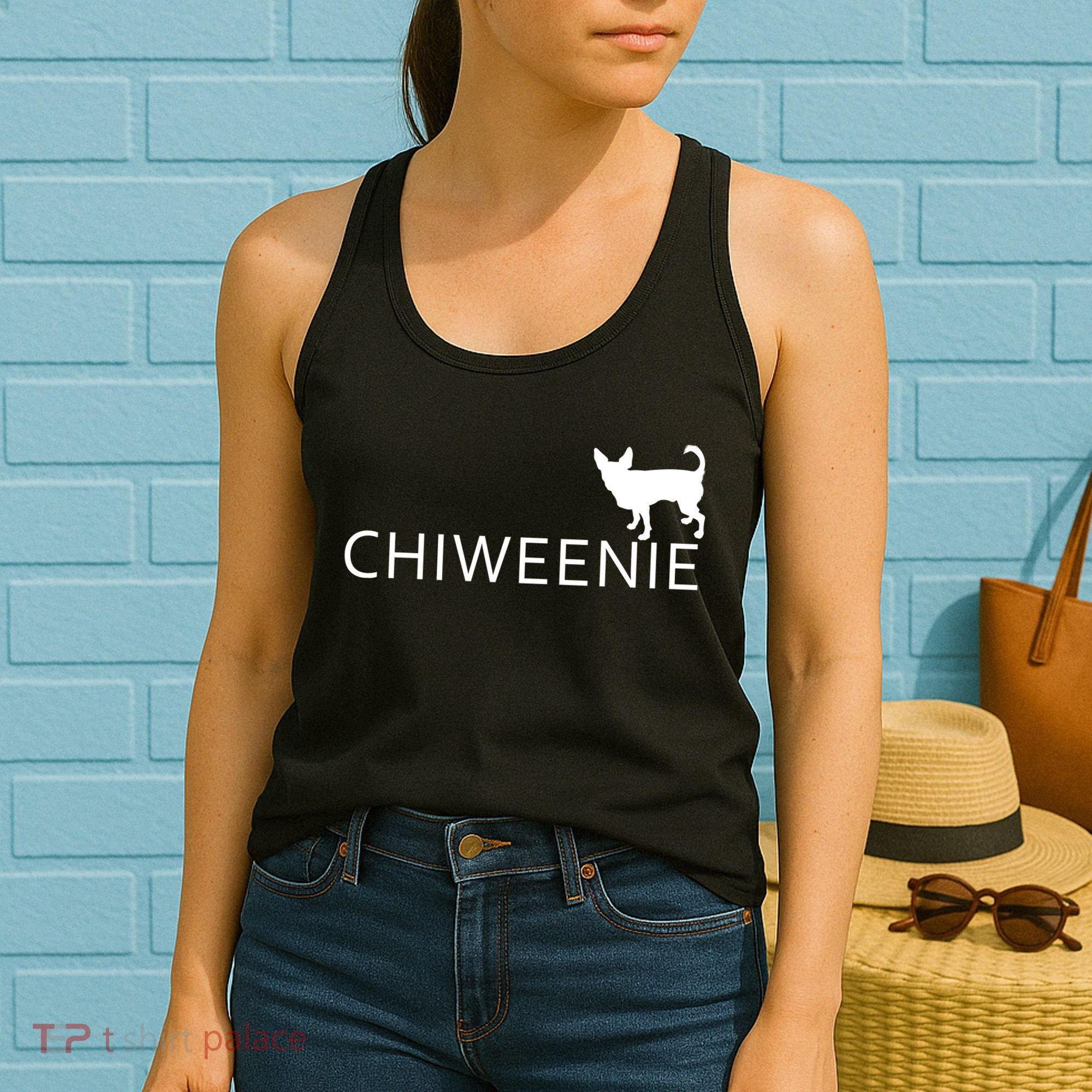 Chiweenie Dog Funny Logo Women's Tank Top