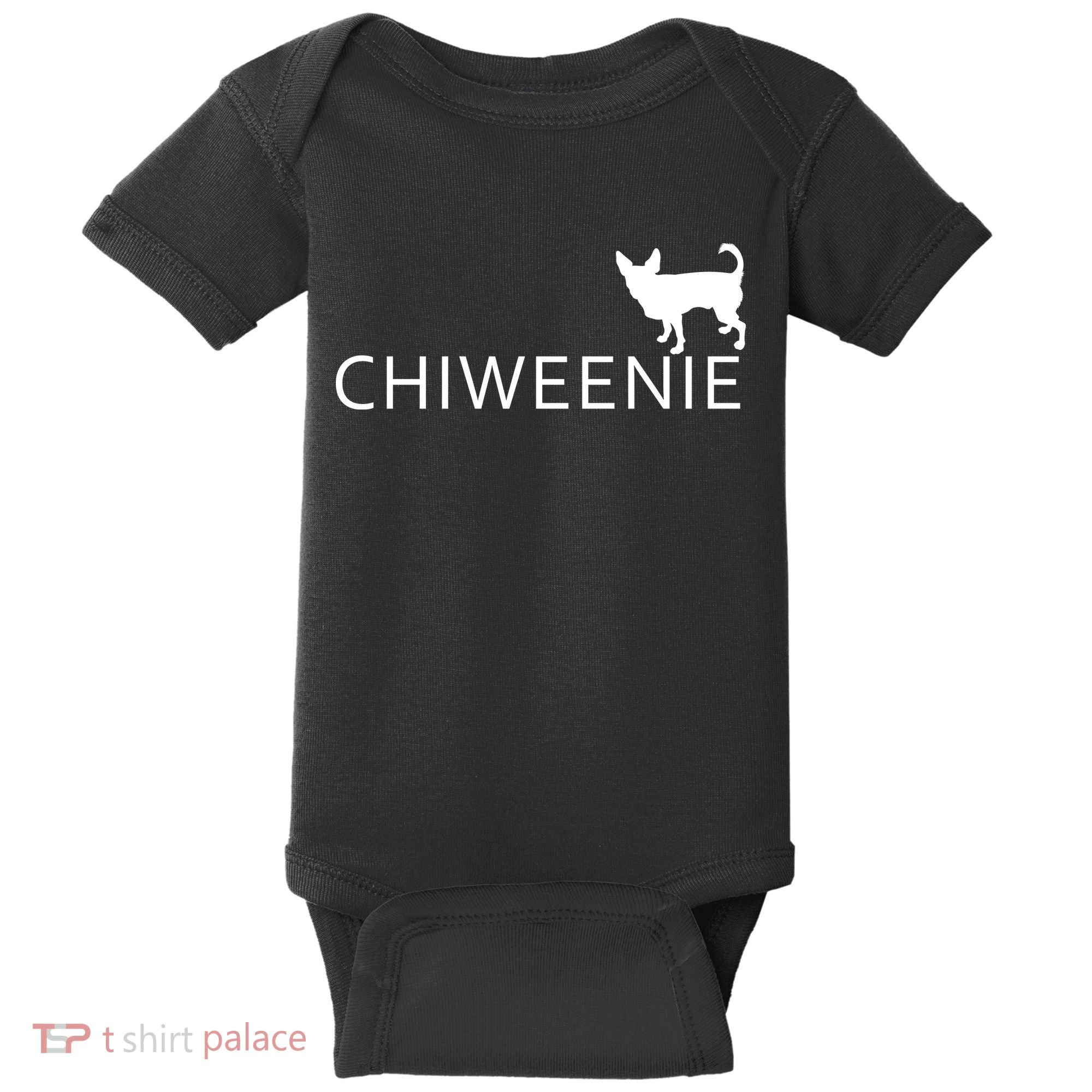 Chiweenie Dog Funny Logo Baby Bodysuit